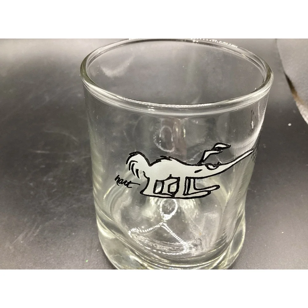 VTG BC Comics Ice Age Aardvark Anteater & Ants Glass-J Hart- 6 Oz Lowball Whisky